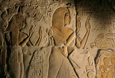 Egipto; Amarna; mm6741; Arqueología; XVIII dinastía;Tumba de maya, Sakkara, Saqqara, Reino Nuevo, 2001 (foto)
