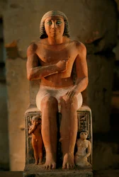 Estatua de piedra caliza pintada de Kai con ojos de cristal incrustados y sus hijos a esta tarifa..., 2002 (foto)