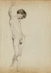 (Sin título) (Estudio de desnudo masculino de pie)
