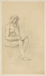 Estudio de desnudo para "La vida contemplativa" para Luneta en el Edificio de Administración, Oberlin College, Oberlin, OH