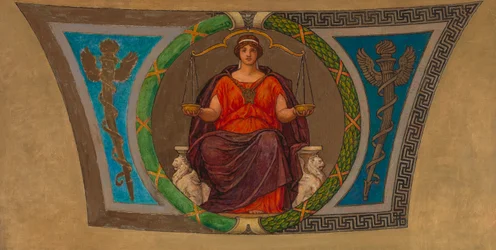 Boceto para Mosaico, Capitolio del Estado de Wisconsin, Justicia, ca. 1912
