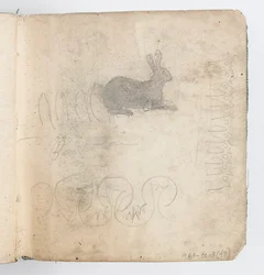 Página de cuaderno de bocetos: Boceto de conejo