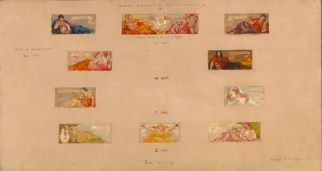 Bocetos para la decoración de una biblioteca privada "A"