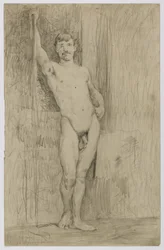Sin título (Estudio de desnudo masculino de pie)