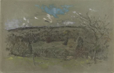 Paisaje de colinas con colores otoñales