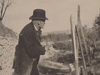 Paul Cézanne pintando en Les Lauves, 1906