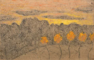 Paisaje con árboles amarillos, 1893-1895