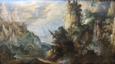 Paisaje montañoso con cascada" de Kerstiaen de Keuninck, c. 1600