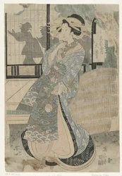 Courtisane Oi de la casa Ebiya
Ebiya uchi Oi (título en el objeto)
Serie de bellezas de las casas de recreo (título de la serie)
Seiro bijin soroi (título de la serie en el objeto)