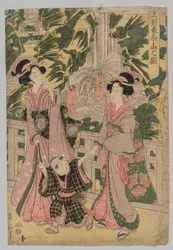 Dos Niñas y un Niño en el Puente del Templo, 1787-1867