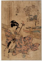 Arte japonés: músico (grabados de Eizan Kikugawa)