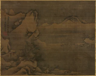 Paisaje nevado con figuras