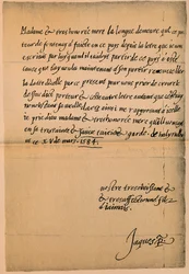 Carta del Rey Jacobo VI a su Madre, la Reina María