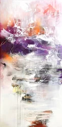Abstracto dinámico en morado y naranja