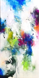 Pintura abstracta fluida y vibrante
