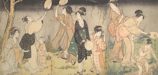 Cazando luciérnagas Hotaru gari, ca. 1796-97