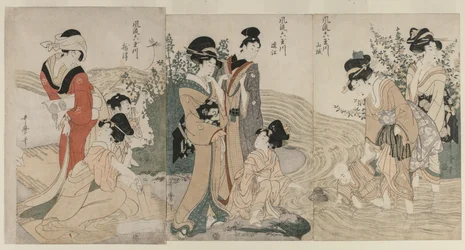 Provincias de Musashi, Omi, Yamashiro y Settsu de la serie Ríos de seis joyas a la moda