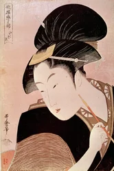Retrato de Mujer. Estampa japonesa de Utamaro Kitagawa (1753-1806)