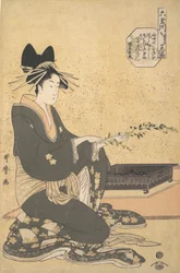La Oiran Hanaogi de Ogiya, de la serie “Seis Ríos de Joyas” Mutamagawa, ca. 1795-96