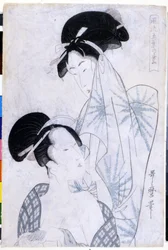 Dos mujeres saliendo del baño. 1800. Obra de Utamaro KITAGAWA (1753-1806).