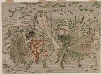 Escena de invierno del Romance de los Tres Reinos, c. 1790