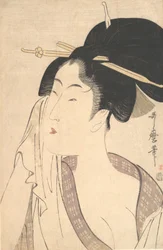 Mujer relajándose después de su baño, 1790s