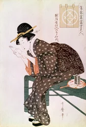 Mujer leyendo. Hecho con un crepé de Echigoya. Serie de verano: Bellezas de nuestro tiempo