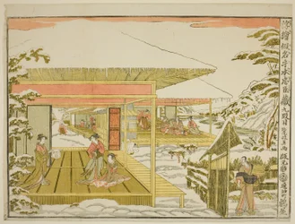Acto IX (Kudanme), de la serie "Imágenes en perspectiva del almacén de los leales vasallos (Uki-e kanadehon Chushingura)"