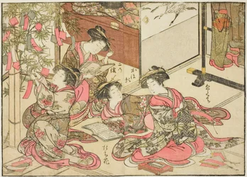 Cortesanas de Shin Kanaya, del libro "Espejo de mujeres hermosas de los barrios de placer (Seiro bijin awase sugata kagami)," vol. 2