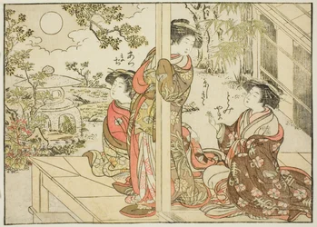 Cortesanas de Yotsumaya, del libro "Espejo de mujeres hermosas de los barrios de placer," vol. 2