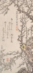 Árbol de ciruelo en flor, finales del siglo XVIII-principios del XIX