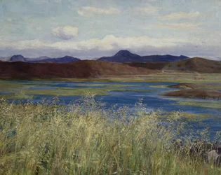 Paisaje de Jær (Paisaje de Jæren) (óleo sobre lienzo)