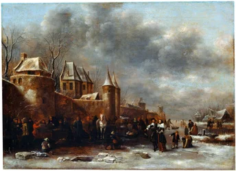 Un castillo en la orilla del río, siglo XVII