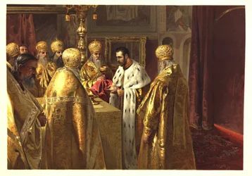 La ceremonia de coronación de Nicolás II. La Eucaristía