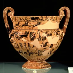 Lado B del Vaso François, hecho por Ergotimos c.570 a.C.