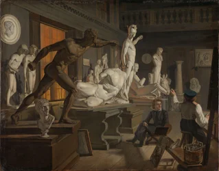 Escena de la Academia de Copenhague, c.1827-28 (óleo sobre lienzo)