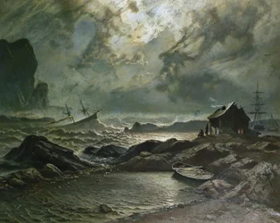 Tormenta en la costa noruega