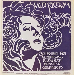 Portada del 4º número de 1899 de Ver Sacrum, la revista de los artistas del movimiento Art Nouveau Sezession ...