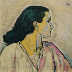 retrato, de, un, mujer, en perfil