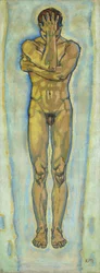 Desnudo masculino amarillo y azul, c. 1913