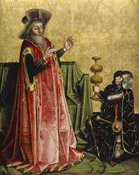 Abisai ante David del retablo Heilspiegel, c.1435