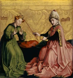 Ester ante Asuero, Retablo del Espejo de la Salvación Humana, lado interior, c.1435