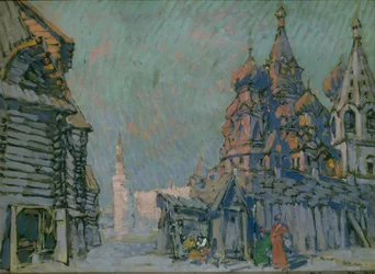 Diseño de escenario para la ópera Khovanshchina de M. Musorgsky