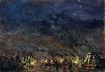El campamento de los Polovtsianos. Diseño de escenario para la ópera Príncipe Igor de A. Borodin, 1914