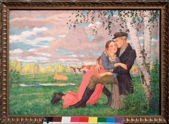 Amantes (Amantes) - Pintura de Konstantin (Constantin) Andreyevich Somov (1869-1939), óleo sobre lienzo