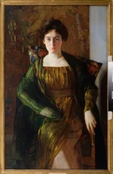 Retrato de Henrietta Hirshmann (1885-1970). Pintura de Konstantin (Constantin) Andreyevich Somov (1869-1939), óleo sobre lienzo