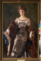 Retrato de Evfimia Nosova, nee Ryabushinskaya (1881-1960). Pintura de Konstantin (Constantin) Andreyevich Somov (1869-1939), óleo sobre lienzo