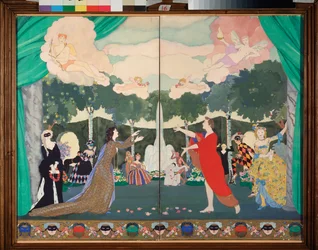 Diseño de cortinas para el Teatro Libre de Moscú - Obra de Konstantin (Constantin) Andreyevich Somov (1869-1939), acuarela sobre papel