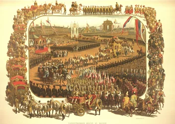 La entrada ceremonial de Alejandro III en Moscú, del Álbum de la coronación, 1883