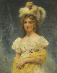 Retrato de una dama con un chal amarillo